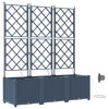 Vidaxxl macetero de jardín 3 piezas gris 120 x 120 x 142 cm acero