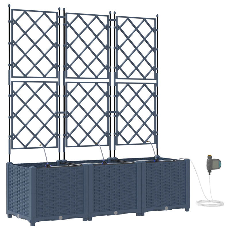 Vidaxxl macetero de jardín 3 piezas gris 120 x 120 x 142 cm acero