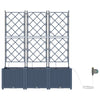 Vidaxl tuin bloempot 5 pcs grijs 120 x 120 x 142 cm staal