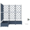 Vidaxl tuin bloempot 5 pcs grijs 120 x 120 x 142 cm staal