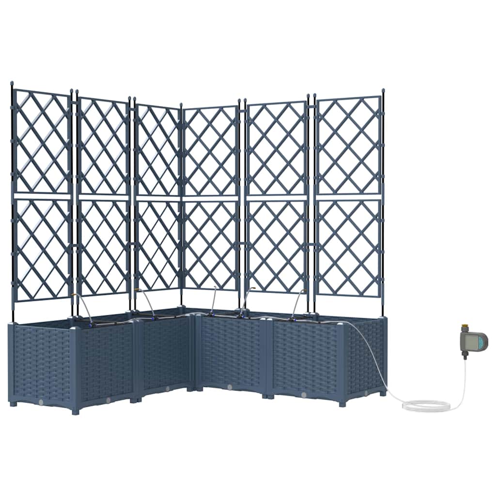 Vidaxl tuin bloempot 5 pcs grijs staal