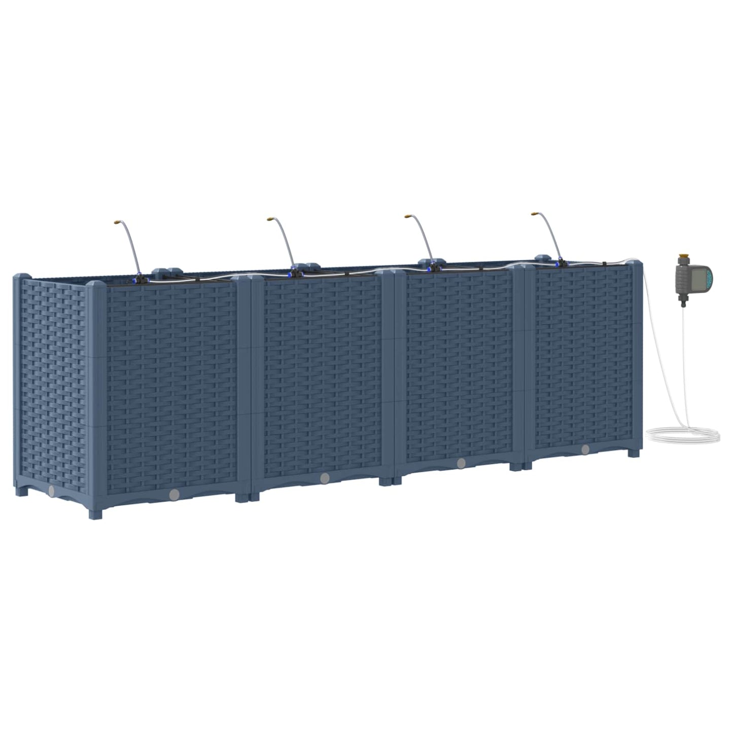 Vidaxl tuin bloempot 4 pcs grijs 120 x 120 x 142 cm staal