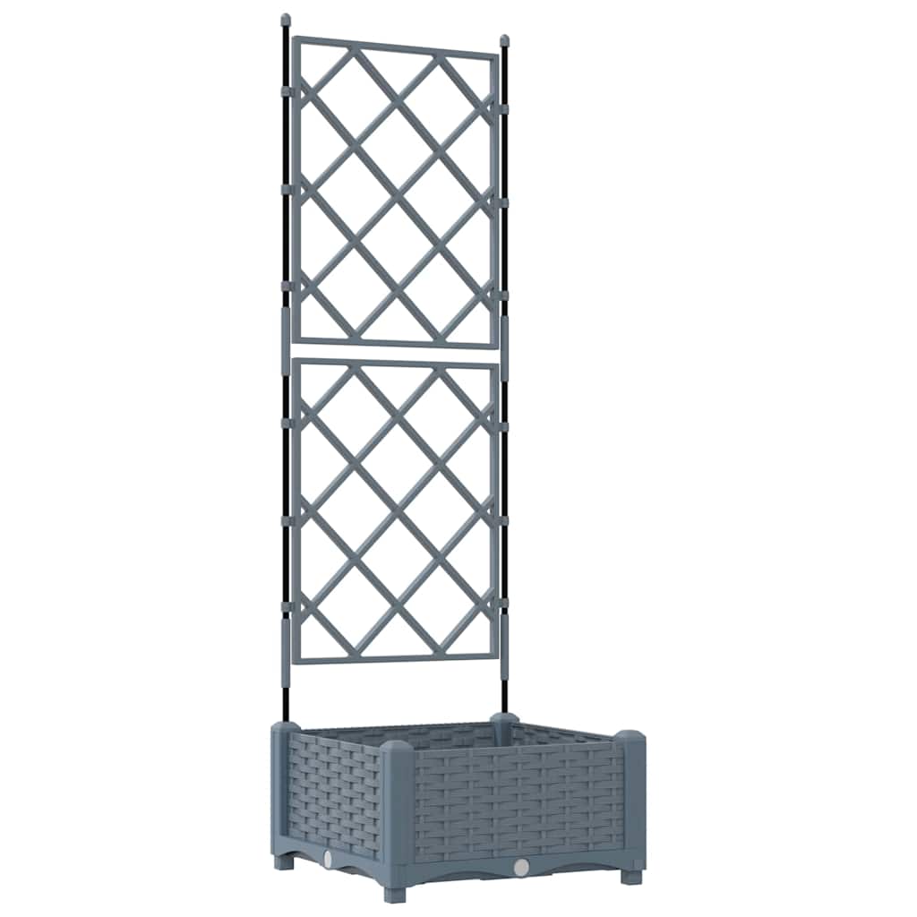 Vidaxl tuin bloempot licht grijs 40 x 40 x 125,5 cm staal