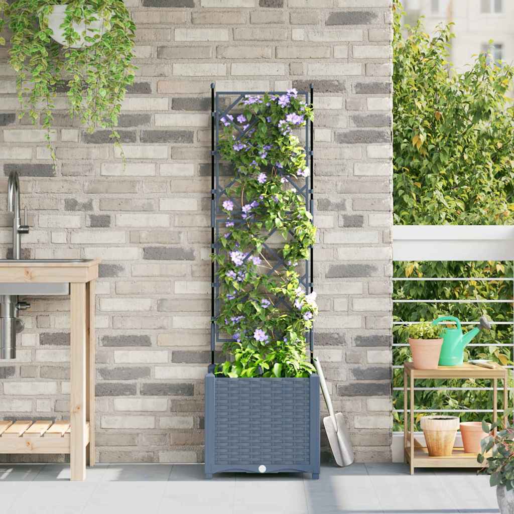 Vidaxxl macetero de jardín gris claro 40 x 40 x 143 cm acero