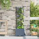 Vidaxxl macetero de jardín gris claro 40 x 40 x 143 cm acero