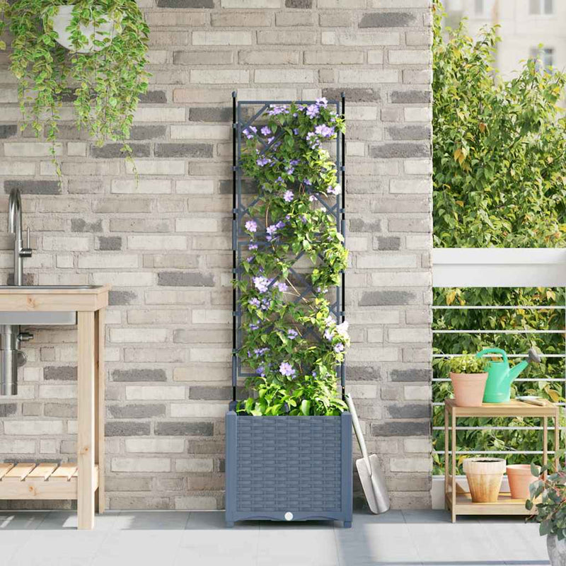 Vidaxxl macetero de jardín gris claro 40 x 40 x 143 cm acero