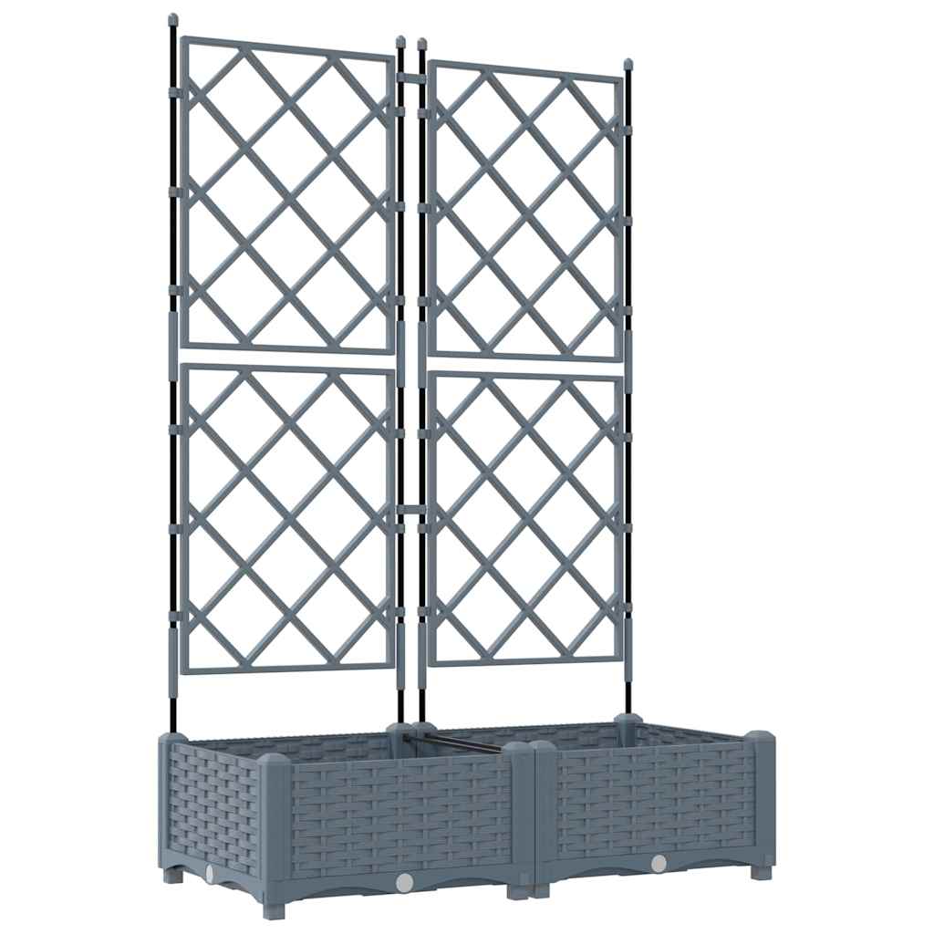 Vidaxxl macetero de jardín 2 piezas gris claro 80 x 40 x 125,5 cm acero