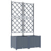 Vaso da fiori da giardino Vidaxxl 2 pezzi grigio chiaro 80 x 40 x 143 cm in acciaio
