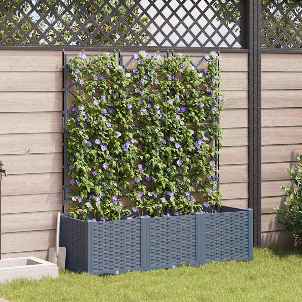Vidaxxl vaso da fiori da giardino 3 pezzi grigio chiaro 120 x 40 x 143 cm acciaio