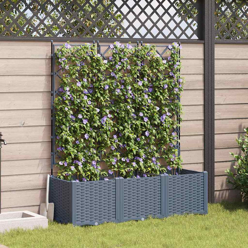 Vidaxxl macetero de jardín 3 piezas gris claro 120 x 40 x 143 cm acero