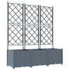 Vidaxl tuin bloempot 3 pcs licht grijs 120 x 40 x 143 cm staal