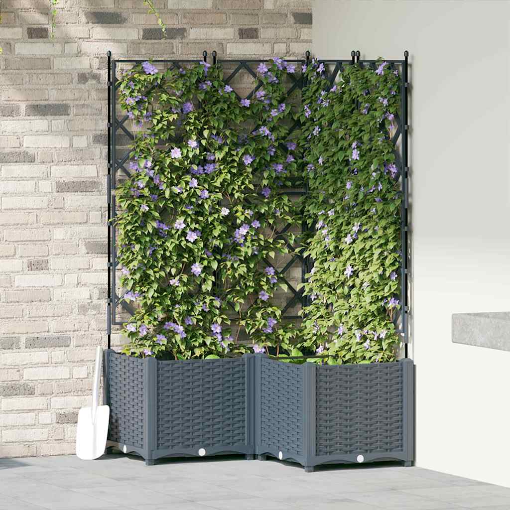 Vidaxl macetero de jardín 3 piezas gris claro 80 x 80 x 143 cm acero