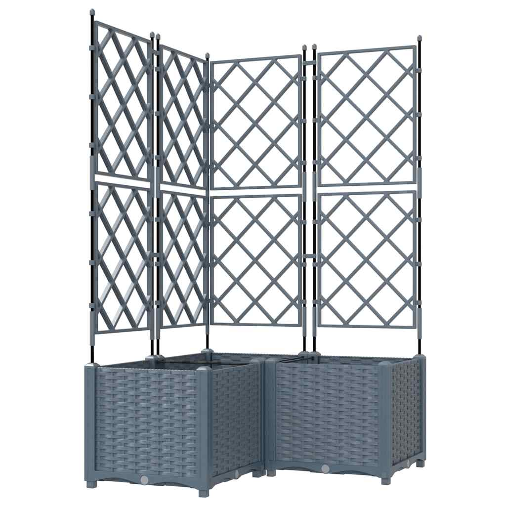Vidaxl macetero de jardín 3 piezas gris claro 80 x 80 x 143 cm acero