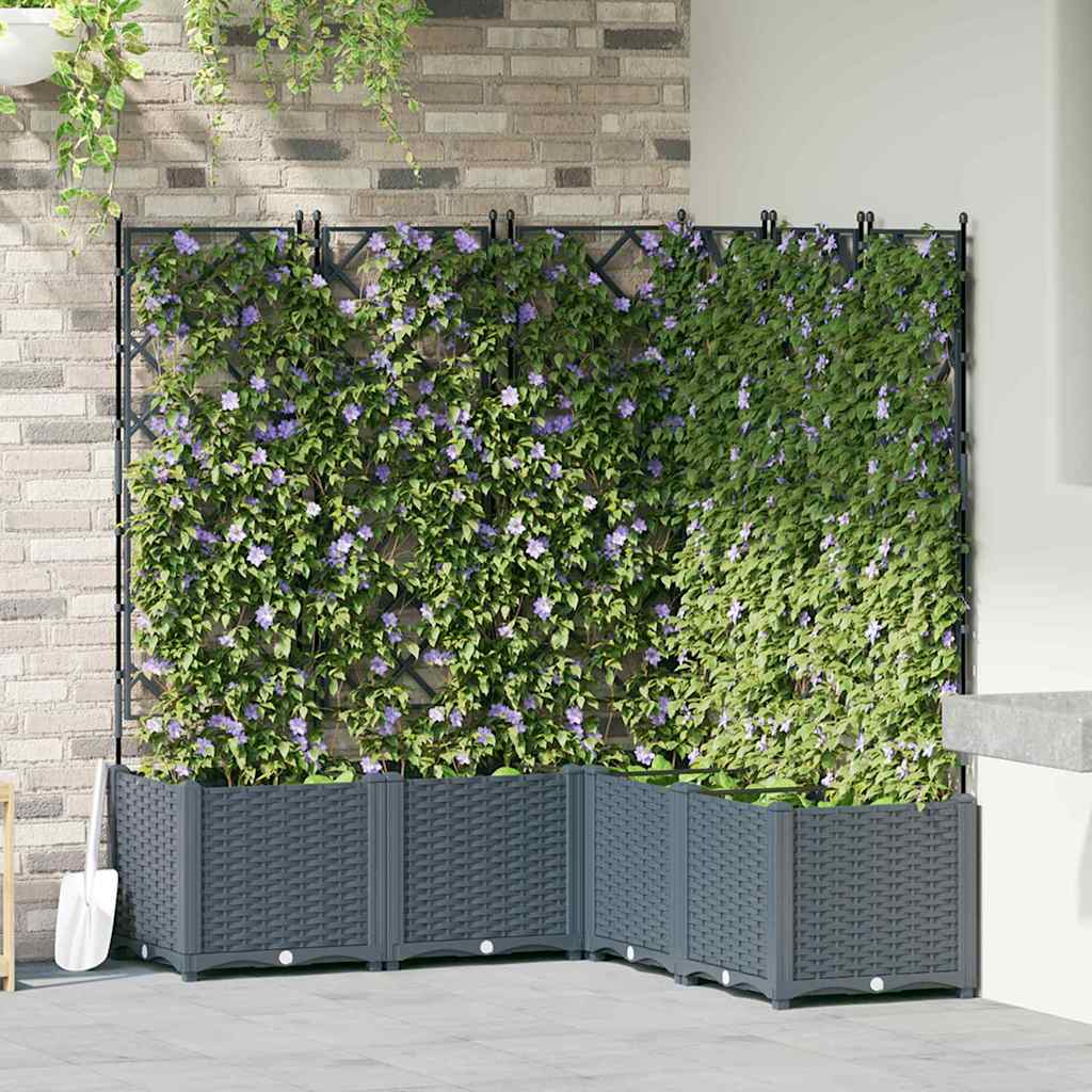 Vidaxxl vaso da fiori da giardino 5 pz grigio chiaro 120 x 120 x 143 cm acciaio