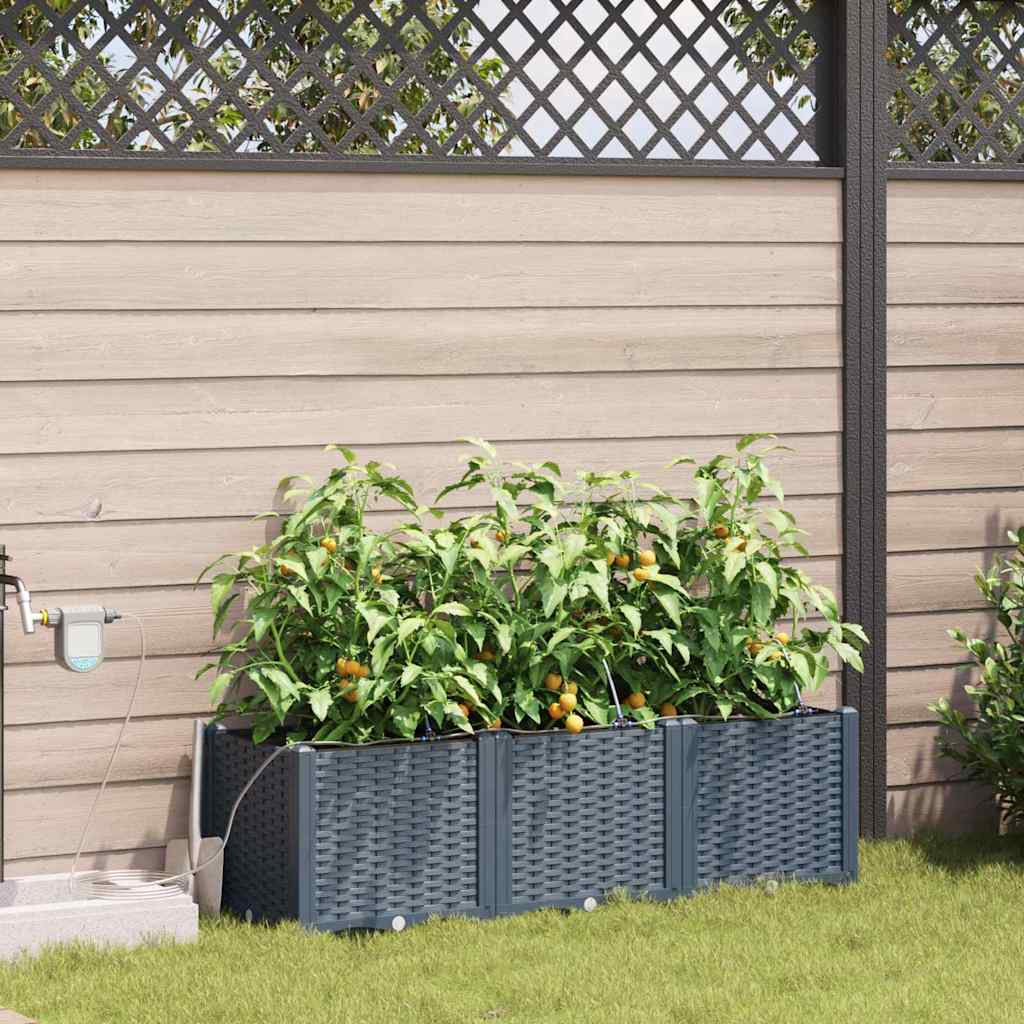Vaso da fiori da giardino VidaXL 3 pezzi in acciaio grigio chiaro