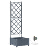 Vidaxl tuin bloempot licht grijs 40 x 40 x 126 cm staal