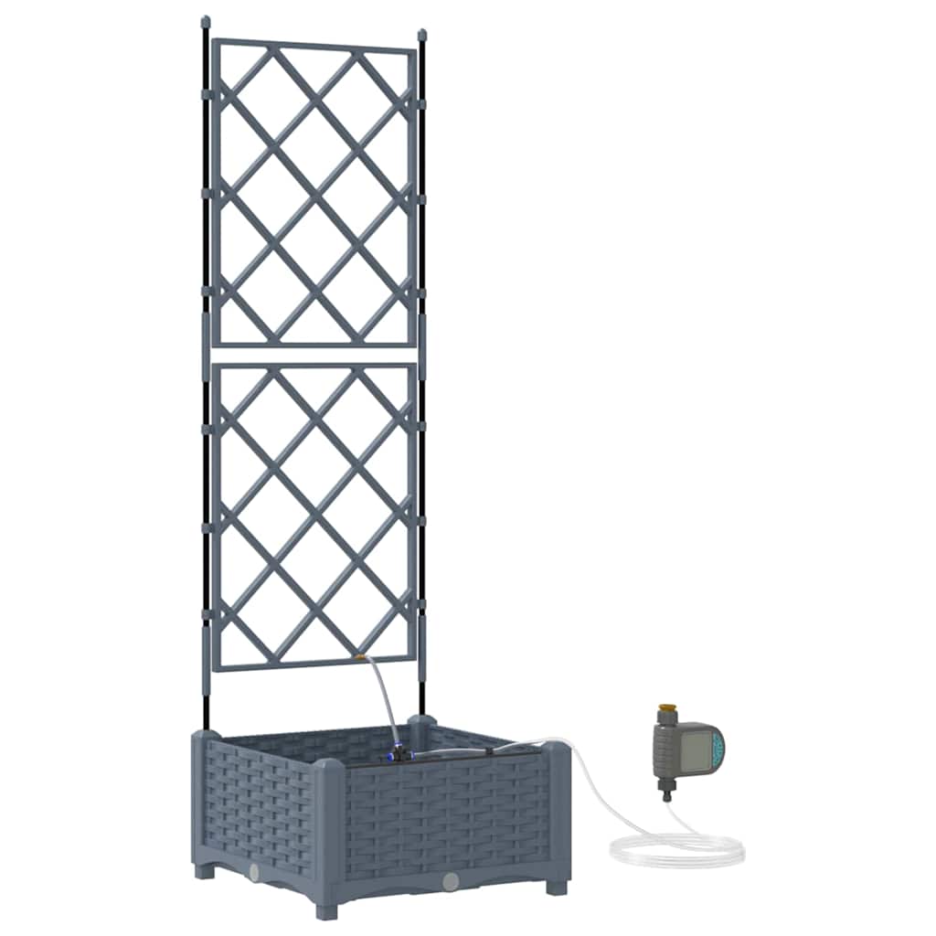 Vidaxxl macetero de jardín gris claro 40 x 40 x 126 cm acero