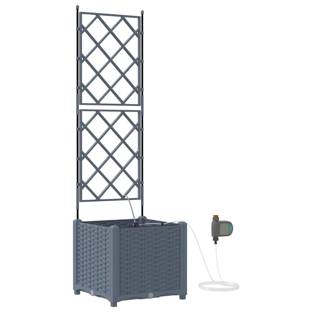 Vidaxl tuin bloempot 2 pcs licht grijs staal
