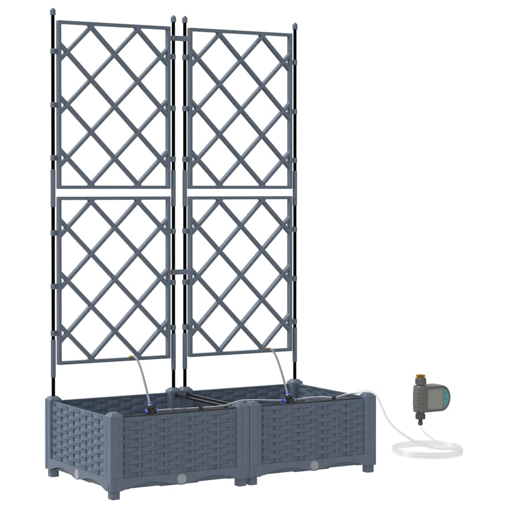 Vidaxl tuin bloempot 2 pcs licht grijs staal