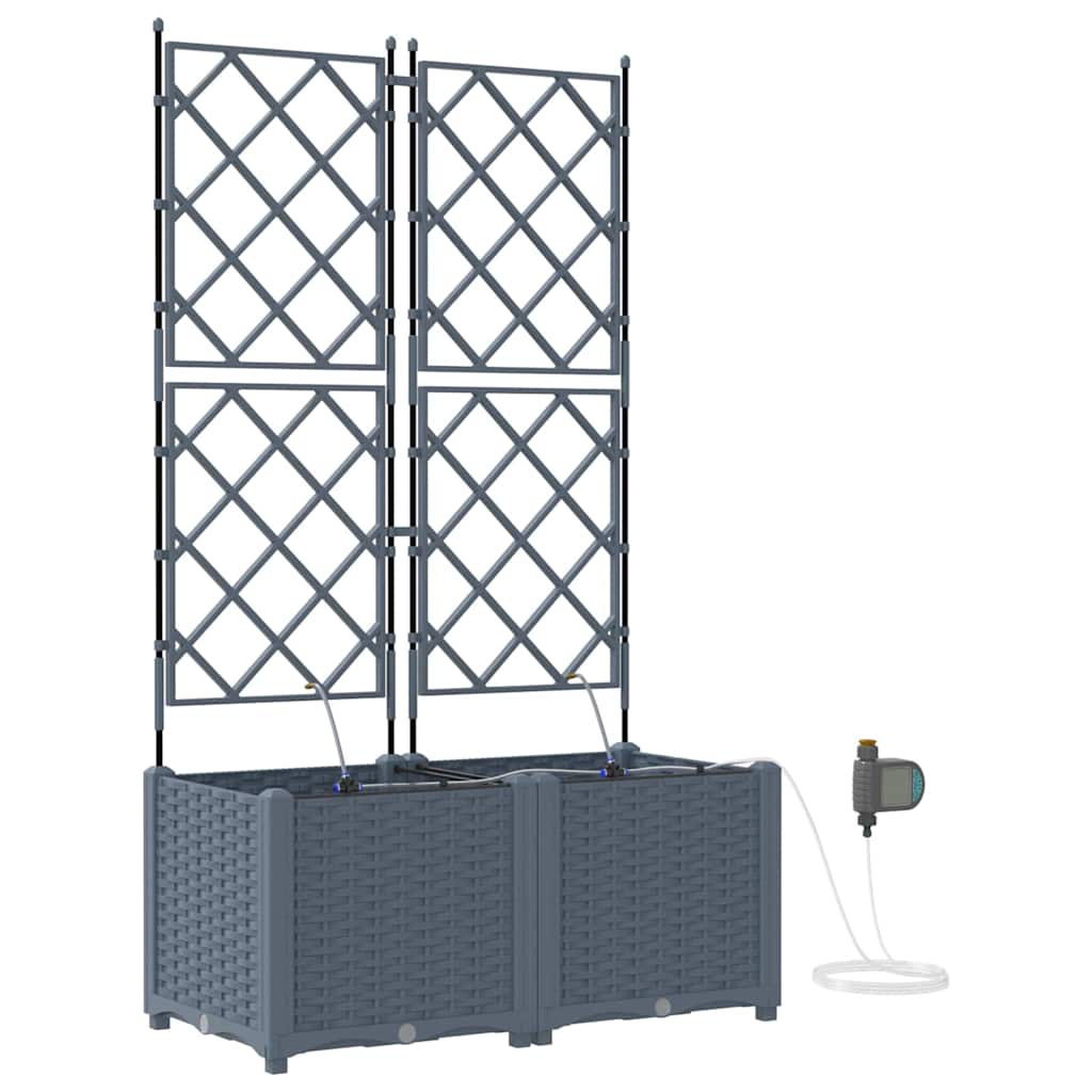 Vidaxl tuin bloempot 2 pcs licht grijs staal