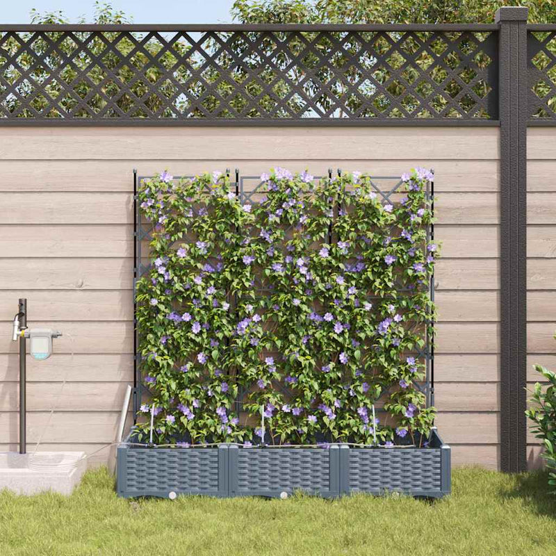 Vaso da fiori da giardino VidaXL 3 pezzi in acciaio grigio chiaro