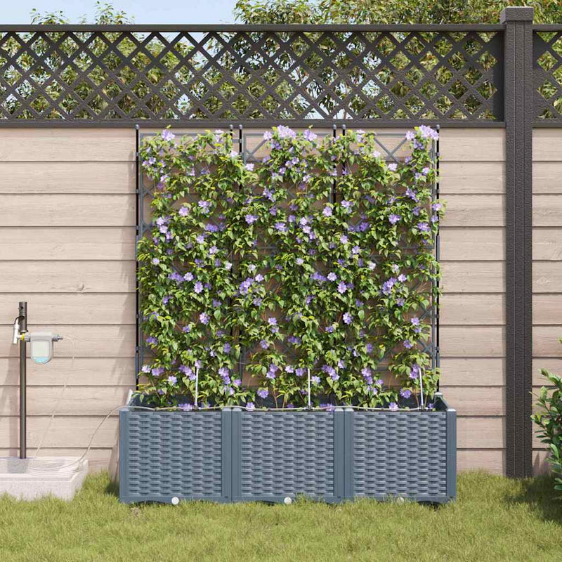 Vaso da fiori da giardino VidaXL 3 pezzi in acciaio grigio chiaro