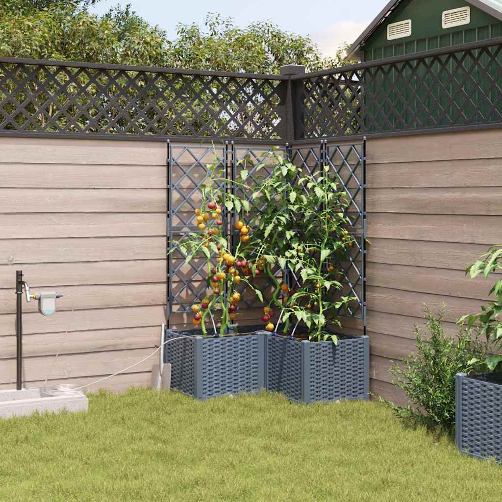 VidaXL macetero de jardín 3 piezas acero gris claro