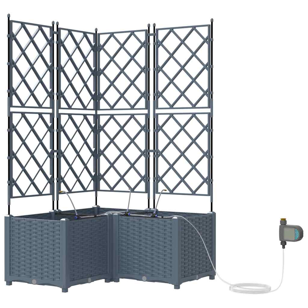 Vidaxl tuin bloempot 3 pcs licht grijs staal