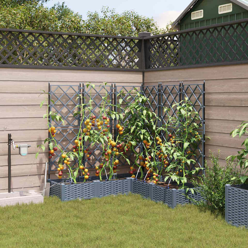 Vaso da fiori da giardino VidaXL 5 pezzi in acciaio grigio chiaro