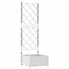 VidaXL macetero de jardín blanco 40 x 40 x 125,5 cm acero