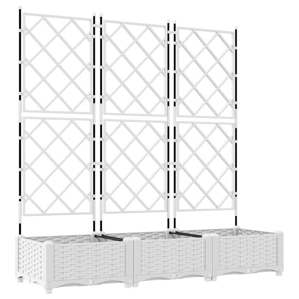 Vidaxl tuin bloempot 3 pcs wit 120 x 40 x 125,5 cm staal