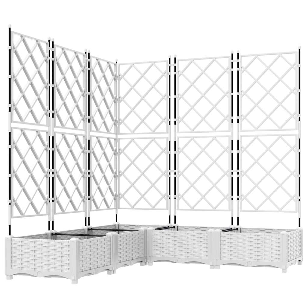 Vidaxl tuin bloempot 5 pcs wit 120 x 120 x 125,5 cm staal