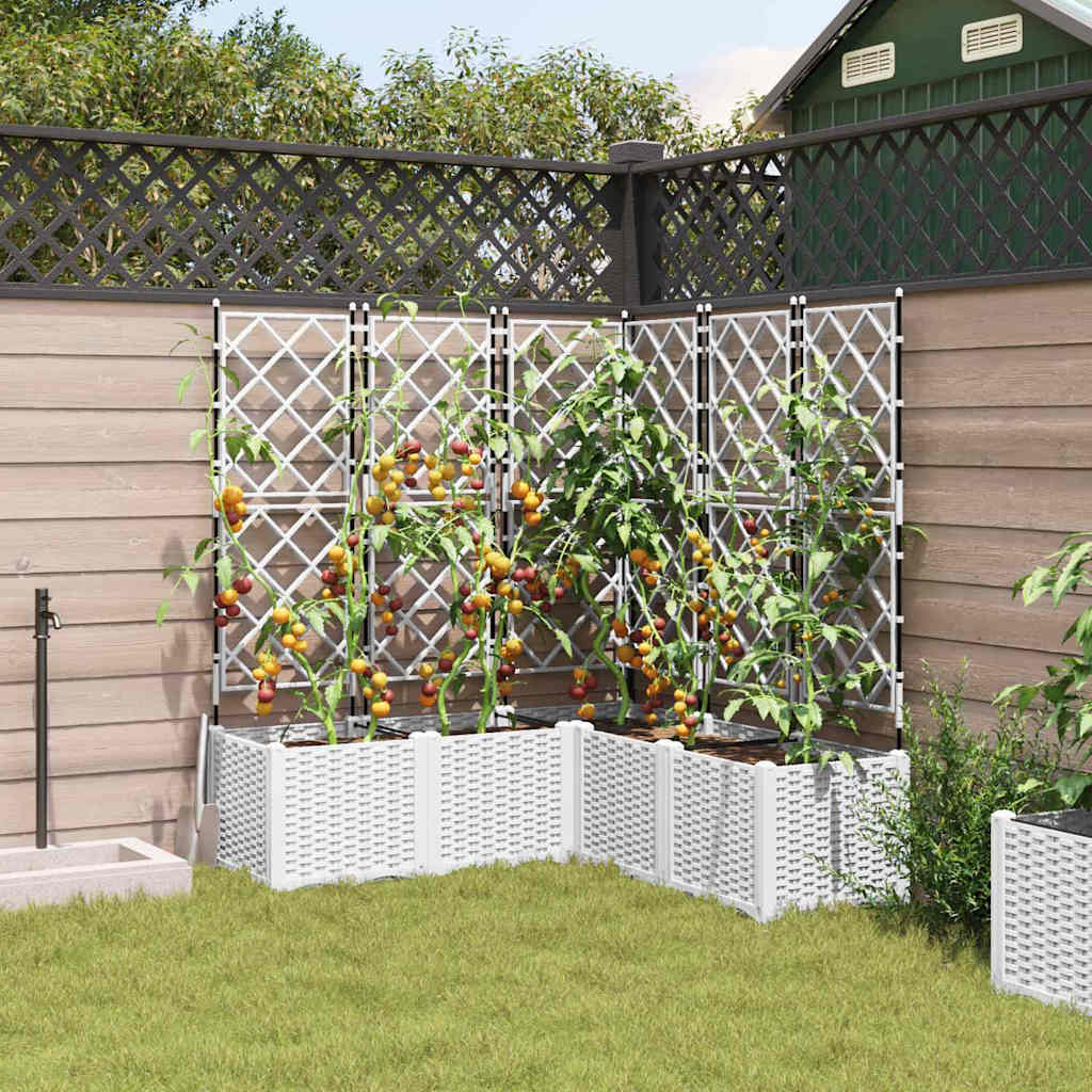 Vaso da fiori da giardino Vidaxxl 5 pezzi bianco 120 x 120 x 143 cm acciaio