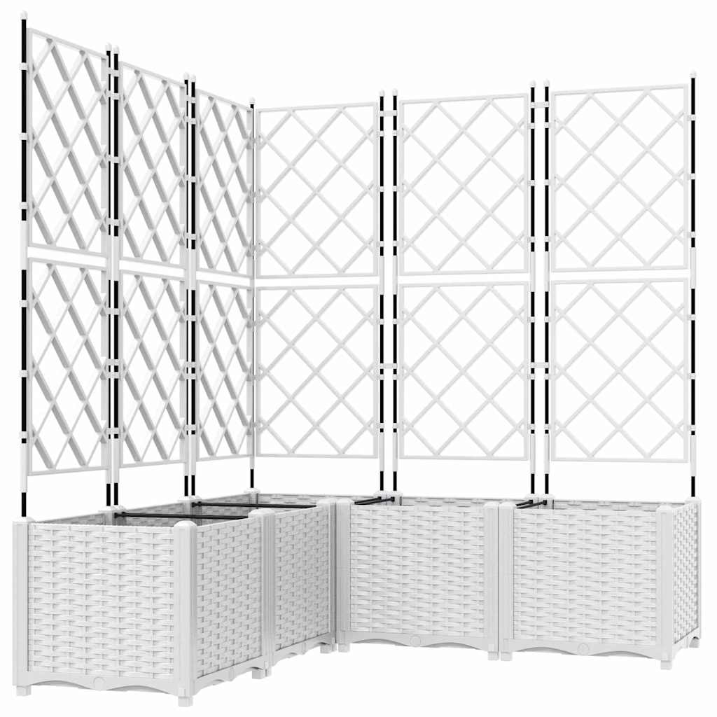 Vidaxl tuin bloempot 5 pcs wit 120 x 120 x 143 cm staal