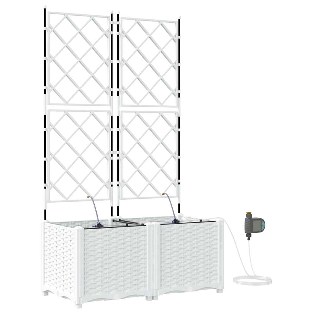 Vidaxl tuin bloempot 2 pcs wit staal