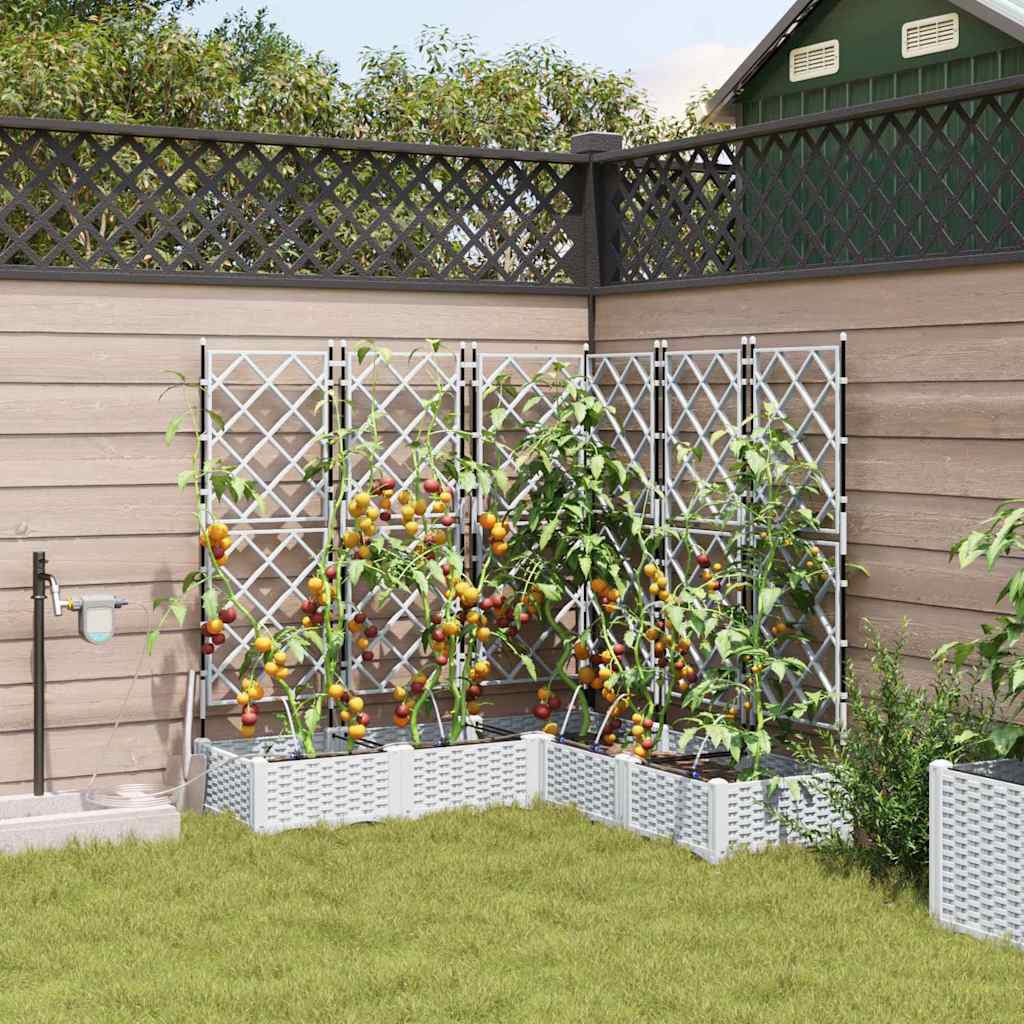 VidaXL macetero de jardín 5 piezas acero blanco