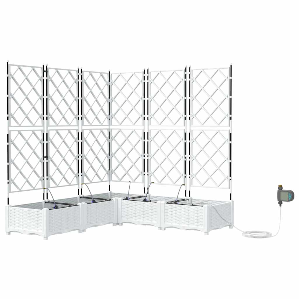 VidaXL macetero de jardín 5 piezas acero blanco