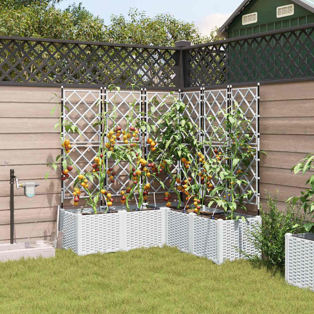 VidaXL macetero de jardín 5 piezas acero blanco