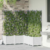 Vaso da fiori da giardino VidaXL 5 pezzi in acciaio bianco