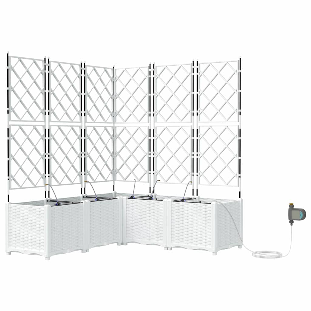 VidaXL macetero de jardín 5 piezas acero blanco