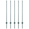 Vidaxl afrasteringspaal 5 pcs groen 120 cm staal