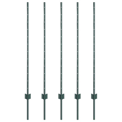 Pali per recinzione Vidaxl 5 pz verde 120 cm in acciaio