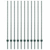 Pali per recinzione Vidaxl 11 pz verde 140 cm in acciaio