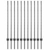Vidaxl afrasteringspaal 11 pcs grijs 120 cm staal