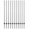 Vidaxl afrasteringspaal 11 pcs grijs 140 cm staal