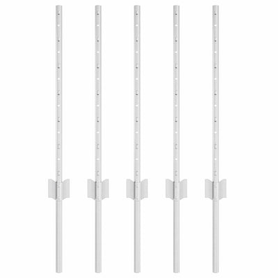 Vidaxl afrasteringspaal 5 pcs zilver 60 cm staal