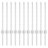 Vidaxl afrasteringspaal 11 pcs zilver 60 cm staal