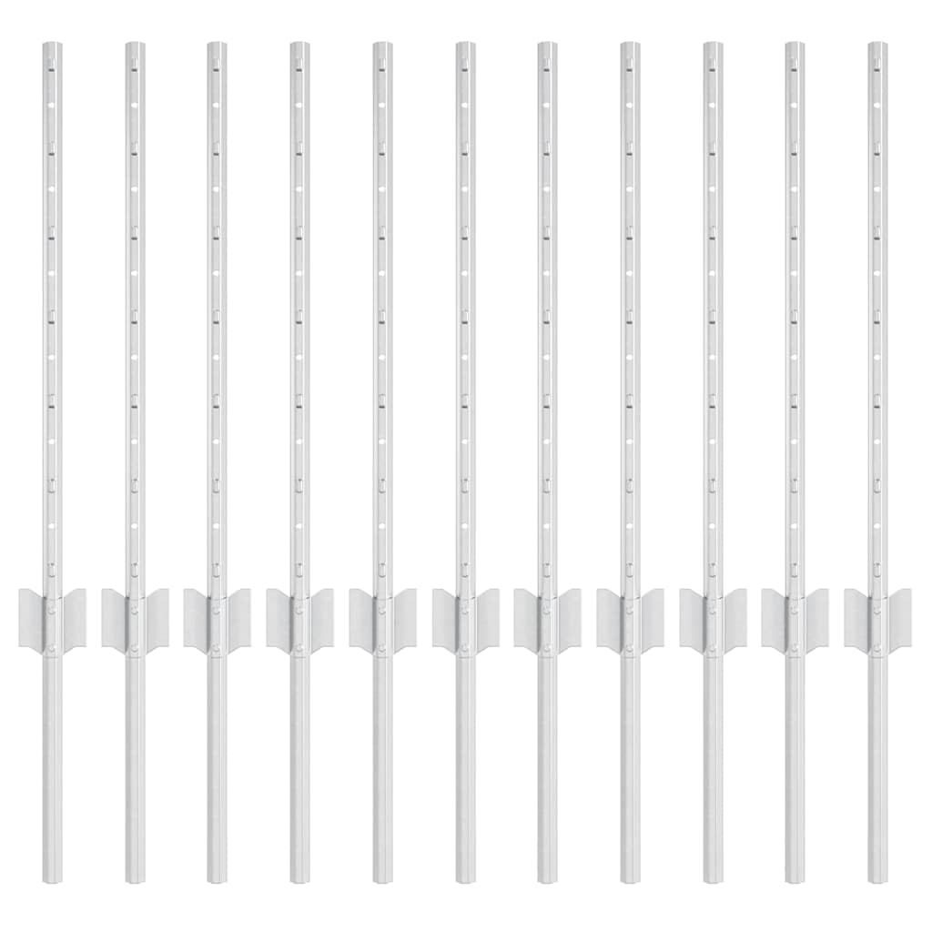 Poste para valla vidaxl 11 piezas plata 60 cm acero