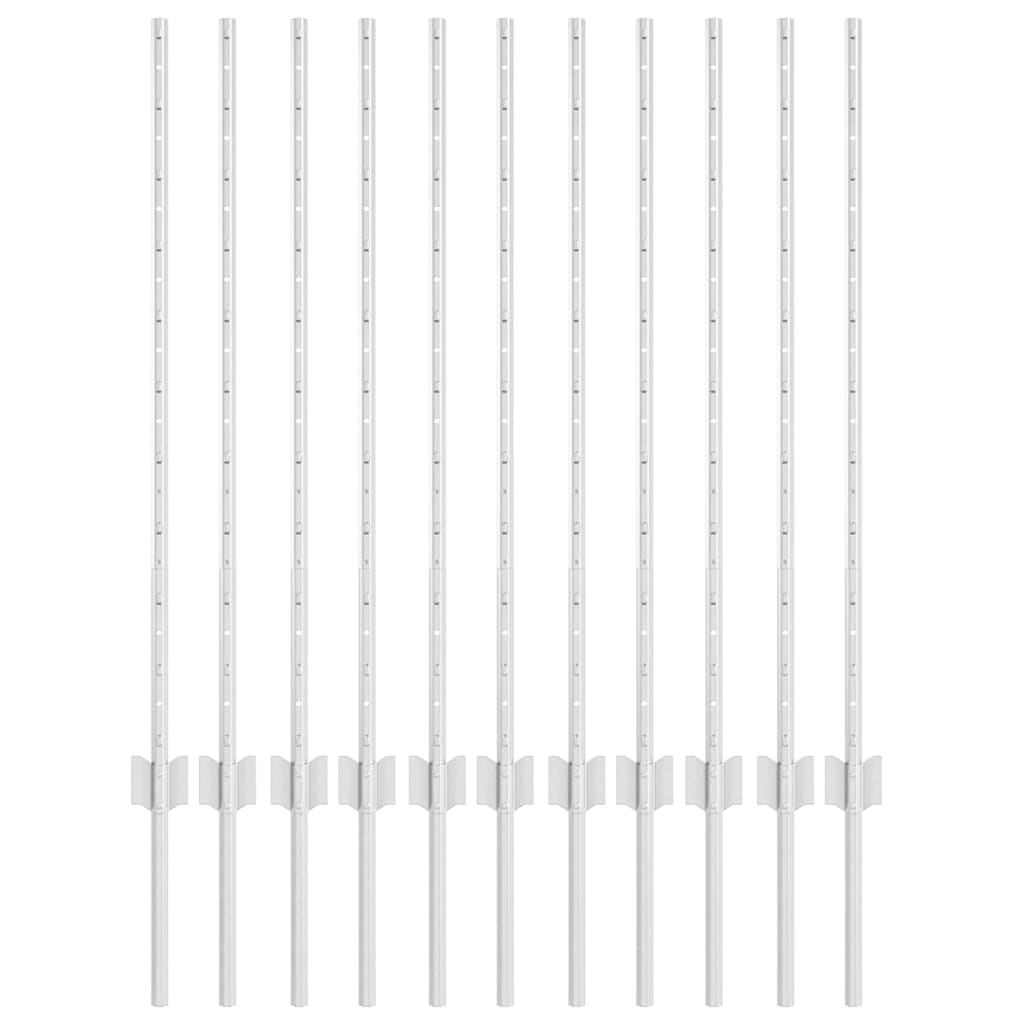Poste para valla vidaxl 11 piezas plata 100 cm acero