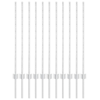 Vidaxl afrasteringspaal 11 pcs zilver 100 cm staal